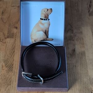 Coach Black Leather Pet Collar 18"